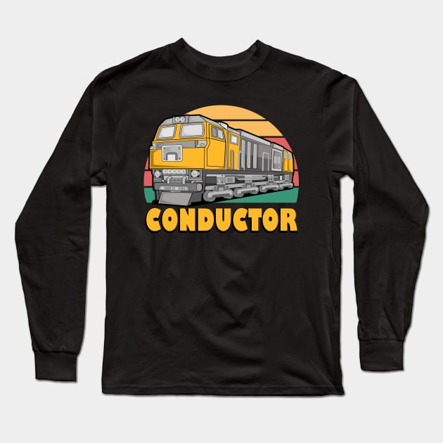 Train Conductor Long Sleeve T-Shirt by Foxxy Merch